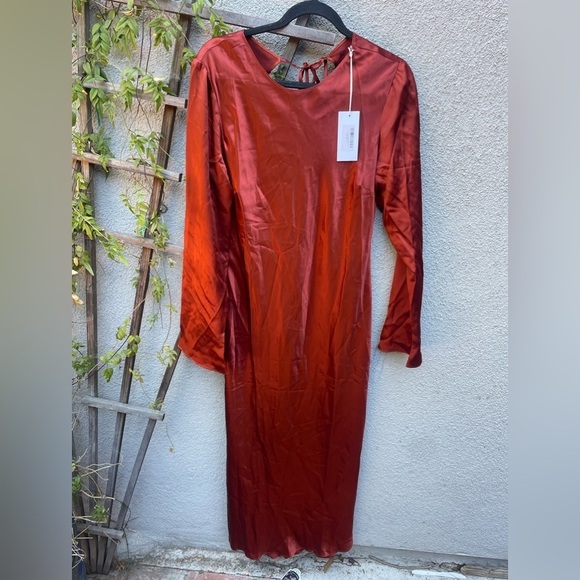 Reformation Davina Silk Dress in Oxide New with Tags! - Picture 6 of 9